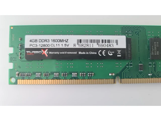 Ca. 50x dimm ddr3 4 gb 1600 mhz turbox - afbeelding 3 van  4