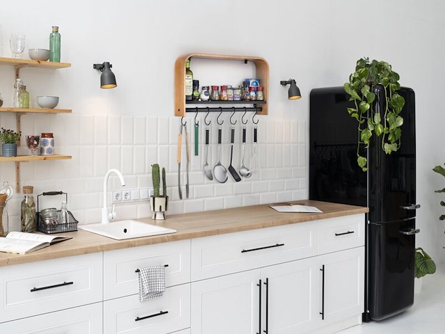 Ca. 50x keuken wandplank 60x35x11, bruin - afbeelding 2 van  3