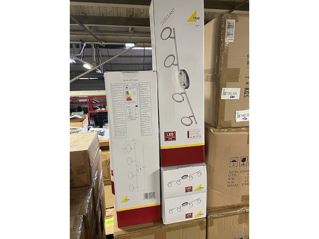 Ca. 50x led plafondlamp 4-lichts met ingebouwde led trio, duellant - afbeelding 1 van  3