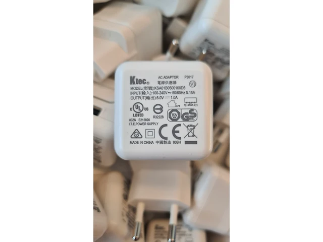 Ca. 50x partij voeding adapter usb 5v 1a ktec, wit - afbeelding 2 van  4