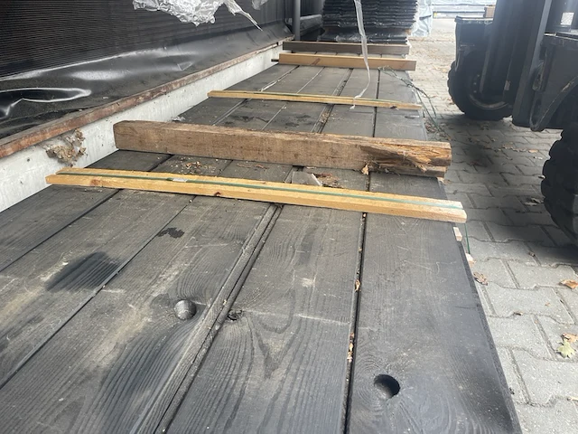 Ca. 50x wisselsponning/halfhoutsrabat zwart gecoat, 18x190mm, lengte 500cm - afbeelding 1 van  3