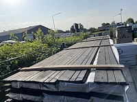 Ca. 50x zweeds rabat zwart gecoat, 16x195mm, lengte 400cm