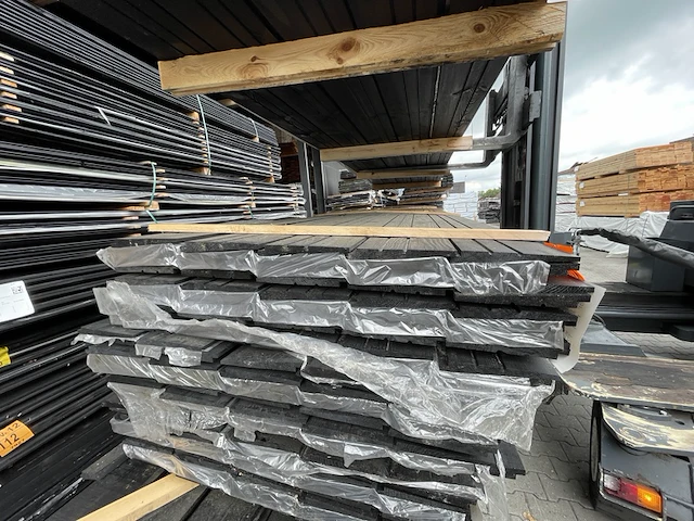 Ca. 50x zweeds rabat zwart gecoat, 16x195mm, lengte 400cm - afbeelding 3 van  3