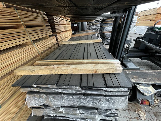 Ca. 50x zweeds rabat zwart gecoat, 16x195mm, lengte 400cm - afbeelding 1 van  3