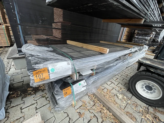 Ca. 50x zweeds rabat zwart gecoat, 16x195mm, lengte 480cm - afbeelding 2 van  3