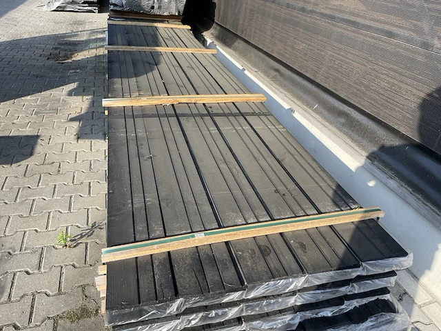 Ca. 50x zweeds rabat zwart gecoat, 21x190mm, lengte 400cm - afbeelding 1 van  3