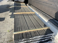 Ca. 50x zweeds rabat zwart gecoat, 21x190mm, lengte 400cm