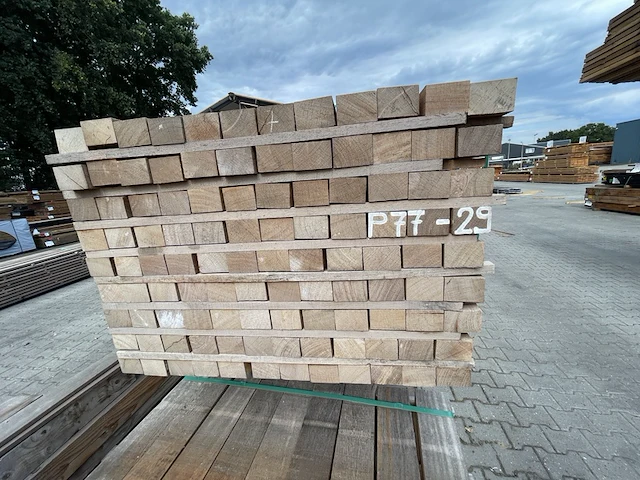 Ca. 54x angelim pedra regels fijnbezaagd, 52x75mm, lengte 275cm - afbeelding 3 van  3