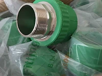 Ca. 55x koppeling recht 1 1/2 x 50mm messing ppr bui , ifan, groen, 2023 - afbeelding 4 van  5