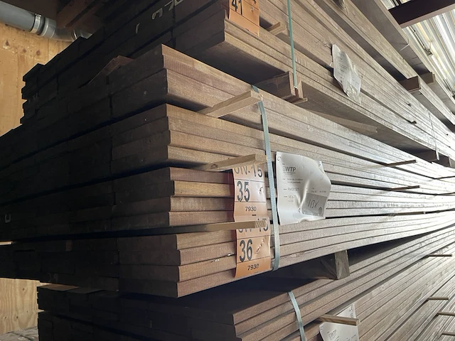 Ca. 57x guyana ipé planken geschaafd, 21x145mm, lengte 455cm - afbeelding 4 van  4