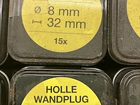Ca. 580x blik verpakkingen holle wand pluggen 8mm - afbeelding 3 van  3