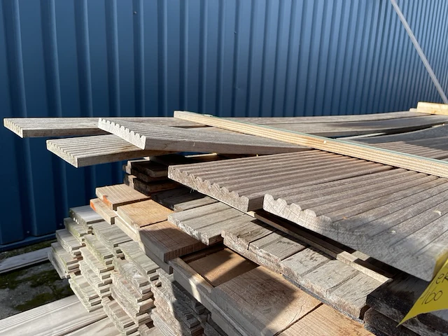 Ca. 5x hardhouten vlonderplanken, 21x185mm, lengte 335cm - afbeelding 3 van  3