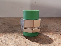 Ca. 60x messing ppr 3 delige koppeling met wartelmoer 32x32mm, ifan, 2025 - afbeelding 1 van  6