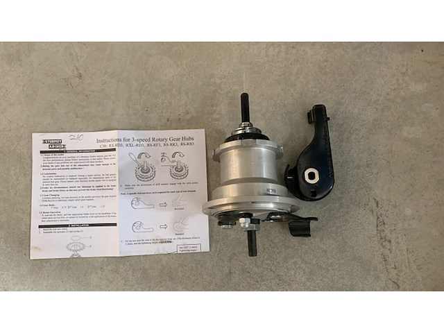 Ca. 60x sturmey archer 3-speed binnenwerk rx-rd3, aluminium + zwart - afbeelding 1 van  4