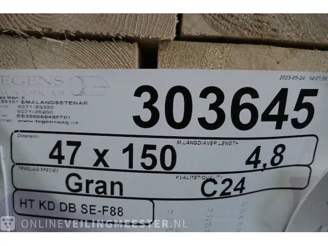 Ca. 60x vuren balk - afbeelding 9 van  10