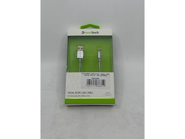 Ca. 63x usb laadsnoer soultech, dk036gr - afbeelding 1 van  4