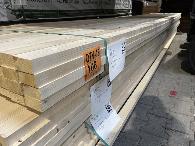 Ca. 63x vuren regels, 32x58mm, lengte 540cm - afbeelding 2 van  3