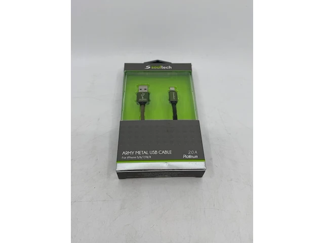 Ca. 64x laadsnoer iphone soultech, dk029g, army metal - afbeelding 1 van  4