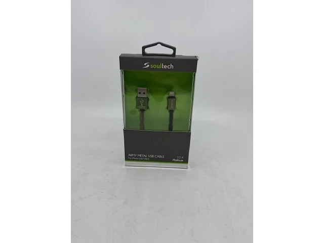 Ca. 64x laadsnoer iphone soultech, dk029g, army metal - afbeelding 3 van  4