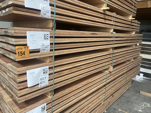 Ca. 65x mandioqueira vlonderplanken, 21x120mm, lengte 350cm - afbeelding 4 van  4