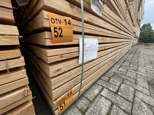 Ca. 66x douglas planken fijnbezaagd, 22x200mm, lengte 400cm - afbeelding 4 van  4