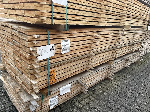 Ca. 67x douglas planken fijnbezaagd, 22x200mm, lengte 400cm - afbeelding 4 van  4