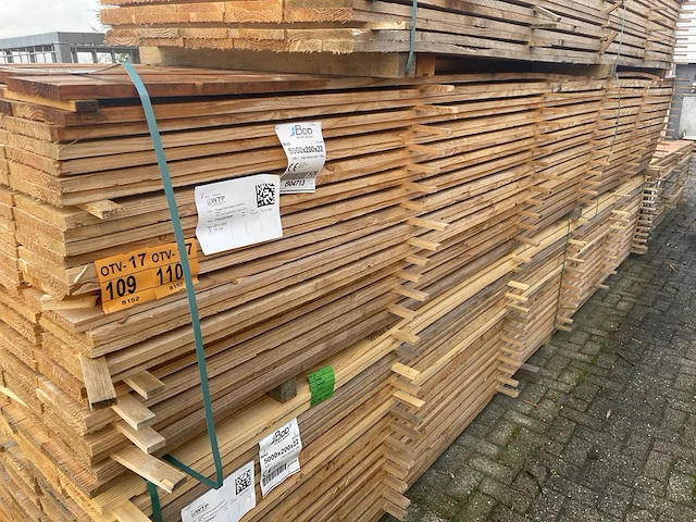 Ca. 67x douglas planken fijnbezaagd, 22x200mm, lengte 500cm - afbeelding 4 van  4