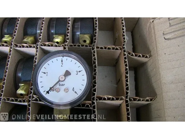 Ca. 691x manometers abs, ø50 mm, messing aansluiting f + r, abs, zwart - afbeelding 2 van  12
