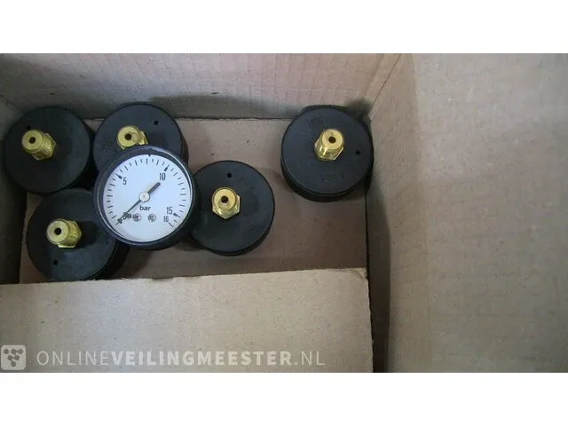 Ca. 691x manometers abs, ø50 mm, messing aansluiting f + r, abs, zwart - afbeelding 4 van  12