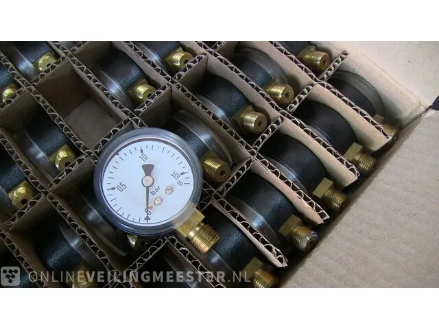 Ca. 691x manometers abs, ø50 mm, messing aansluiting f + r, abs, zwart - afbeelding 8 van  12