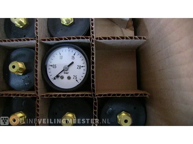 Ca. 691x manometers abs, ø50 mm, messing aansluiting f + r, abs, zwart - afbeelding 11 van  12