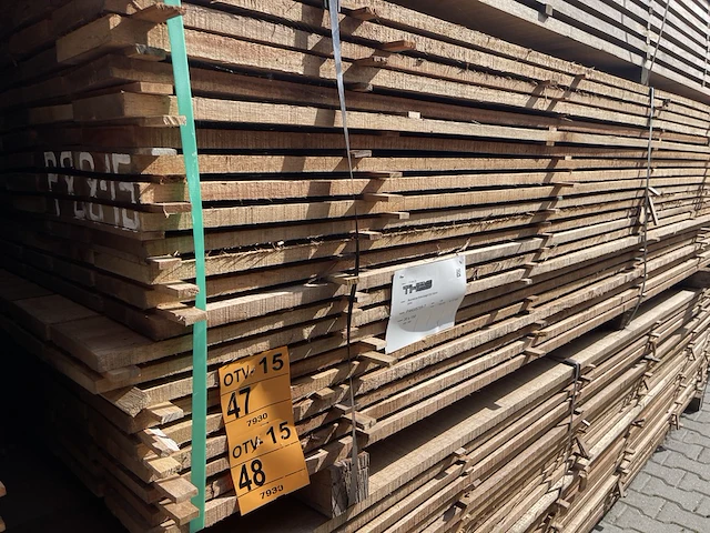 Ca. 69x guyana teak beschoeiingsplanken, 20x150mm, lengte 350cm - afbeelding 4 van  4