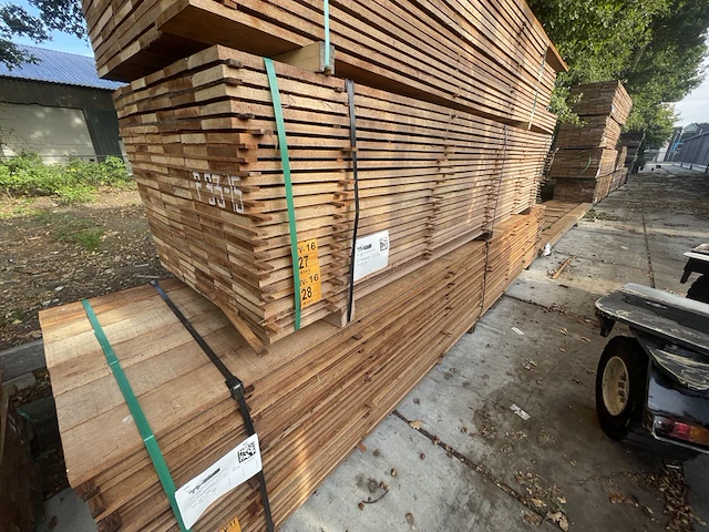 Ca. 69x guyana teak beschoeiingsplanken, 20x150mm, lengte 350cm - afbeelding 4 van  4