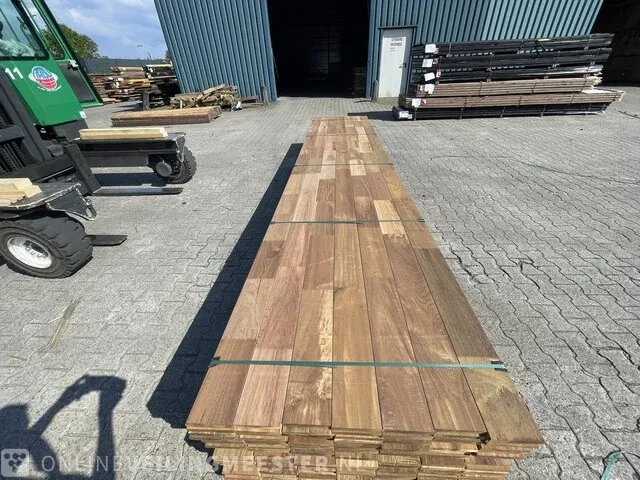 Ca. 70x guyan ipé hardhouten planken, 18x140mm, lengte 500cm - afbeelding 1 van  3