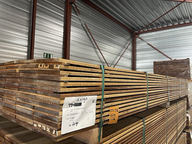 Ca. 70x guyana ipé planken geschaafd, 16x190mm, lengte 350cm - afbeelding 4 van  4
