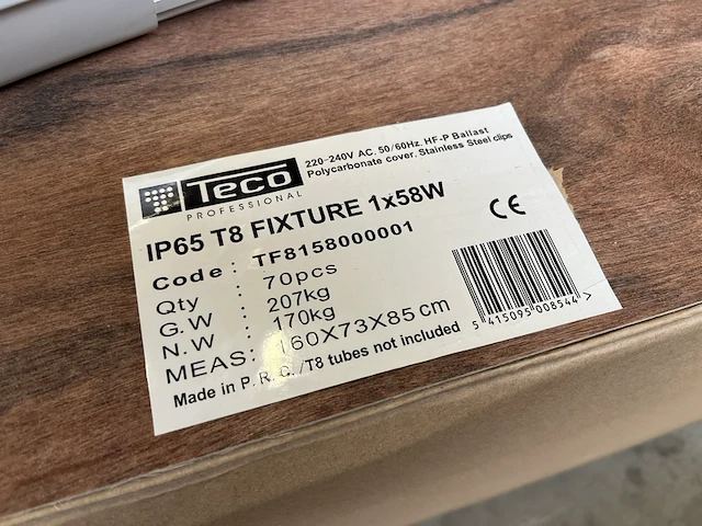Ca. 70x ip65 t8 fixture 1x58w led armatuur teco professional - afbeelding 3 van  3