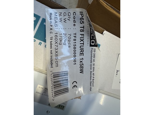 Ca. 70x ip65 t8 fixture 1x58w teco professional - afbeelding 3 van  5