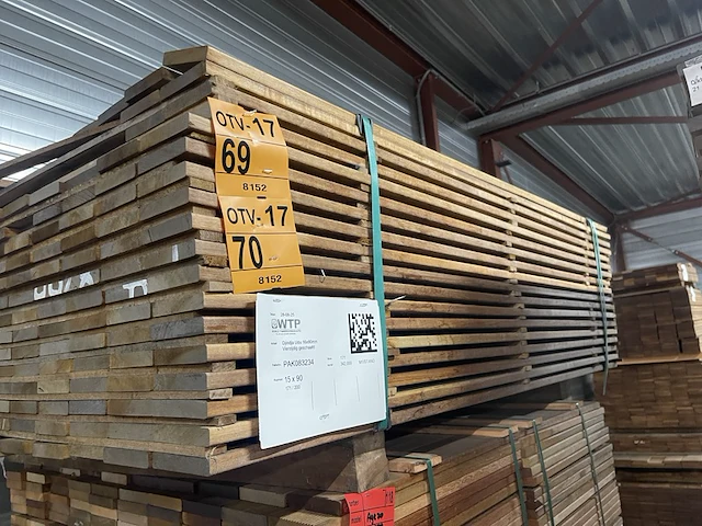 Ca. 71x guyana ipé planken geschaafd, 16x90mm, lengte 200cm - afbeelding 4 van  4