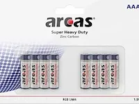 Ca. 72x 8 pack arcas heavy duty aaa batterijen arcas
