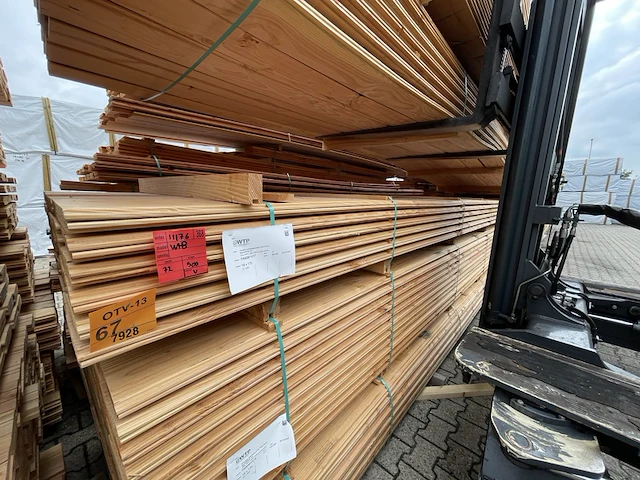 Ca. 72x douglas wisselsponning/ halfhoutsrabat, 18x190mm, lengte 500cm - afbeelding 4 van  4