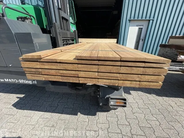 Ca. 72x guyana ipé prime hardhouten planken geschaafd, 21x145mm, lengte 460cm - afbeelding 3 van  3