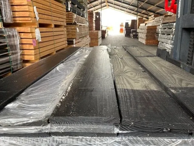 Ca. 73x douglas schuttingplanken zwart gecoat , 16x192mm, lengte 180cm - afbeelding 3 van  3