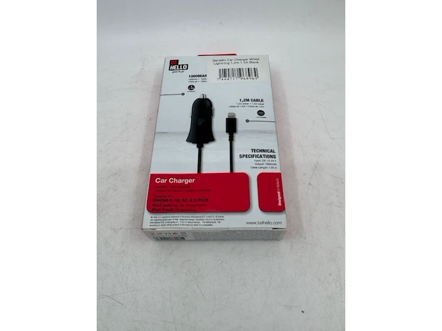 Ca. 74x autolader apple lightning behello, behca00002, zwart - afbeelding 1 van  3