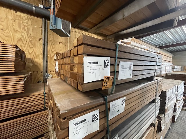 Ca. 75x angelim pedra regels fijnbezaagd, 45x68mm, lengte 150cm - afbeelding 4 van  4