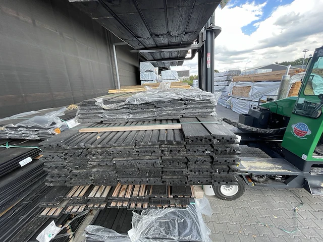 Ca. 75x douglas deens/triple/design profiel zwart gecoat, 22x142mm, lengte 500cm - afbeelding 1 van  3