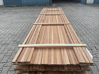 Ca. 75x guyana teak latten geschaafd, 20x40mm, lengte 34/300cm, 41/400cm - afbeelding 1 van  3