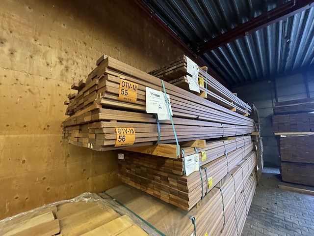 Ca. 77x guyana teak planken geschaafd, 25x90mm, lengte 515cm - afbeelding 4 van  4