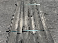 Ca. 77x vuren plank fijn bezaagd, zwart , 2,2 x 15 x 200 cm - afbeelding 1 van  3