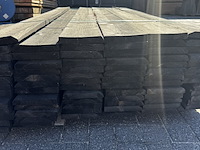 Ca. 77x vuren plank fijn bezaagd, zwart , 2,2 x 15 x 200 cm - afbeelding 2 van  3
