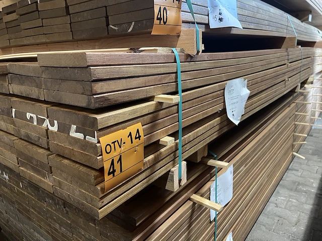 Ca. 78x guyana ipé planken geschaafd, 21x145mm, lengte 425cm - afbeelding 4 van  4
